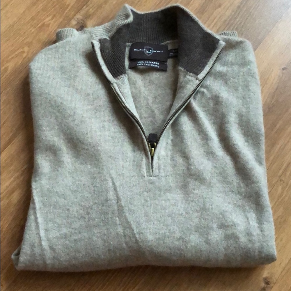 Black Brown cashmere sweater 1/4 zip